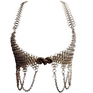 VINTAGE silver chain and crystals bra